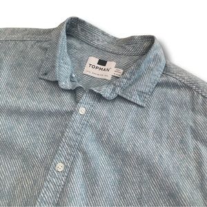 Top man shirt sleeve button down size xl